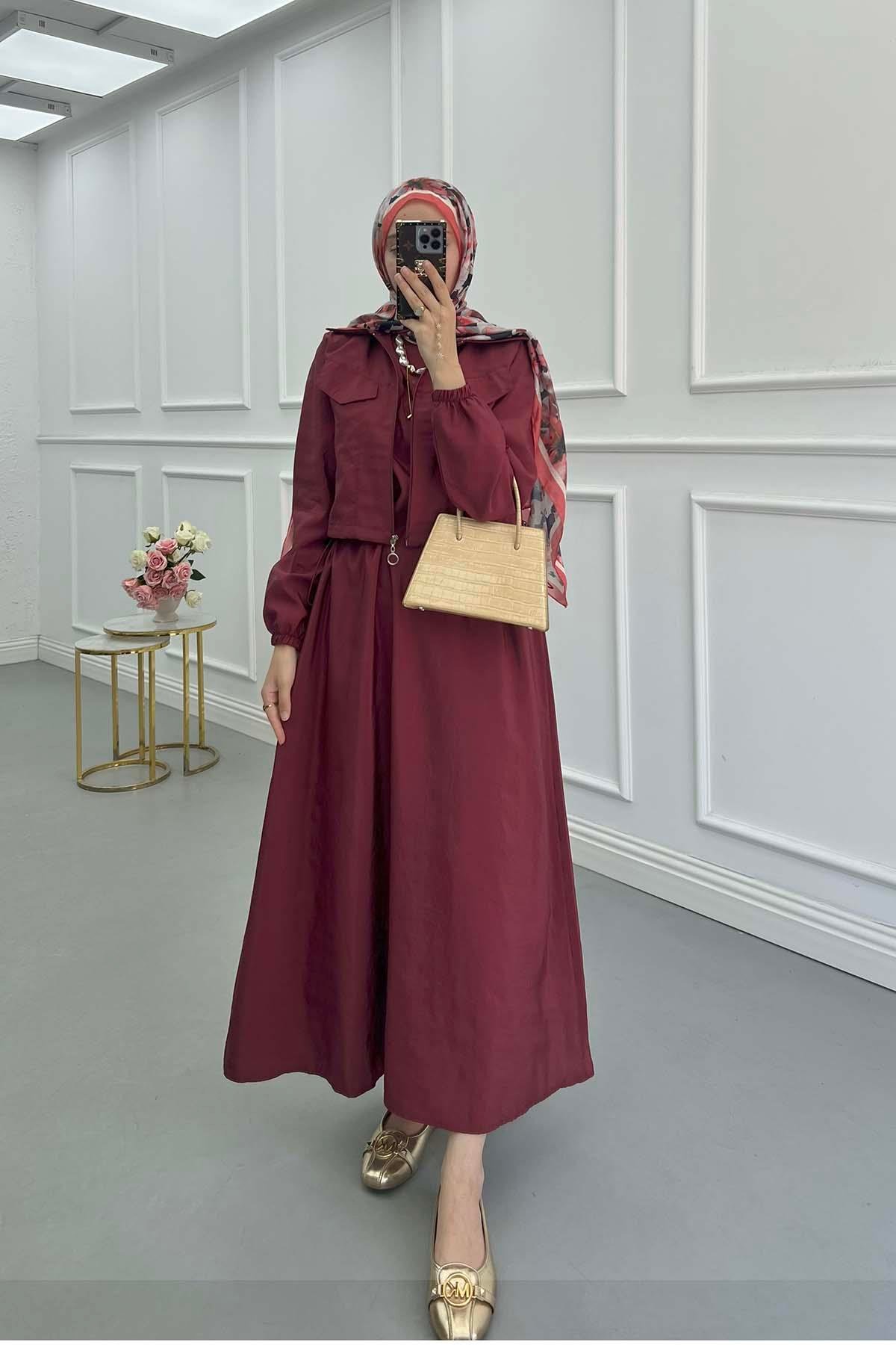 Sare Fashion Burgundy Vest Suit with Jacket