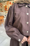 Sare Fashion Vest Suit with Jacket Brown