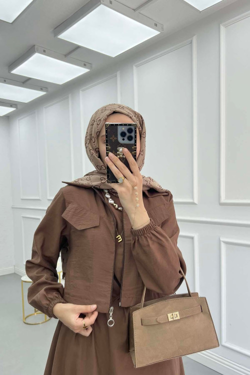Sare Fashion Vest Suit with Jacket Brown