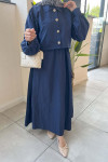 Sare Fashion Navy Blue Vest Suit with Jacket on Top