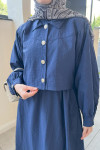 Sare Fashion Navy Blue Vest Suit with Jacket on Top