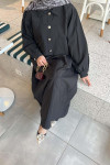 Sare Fashion Vest Suit with Jacket on Top Black