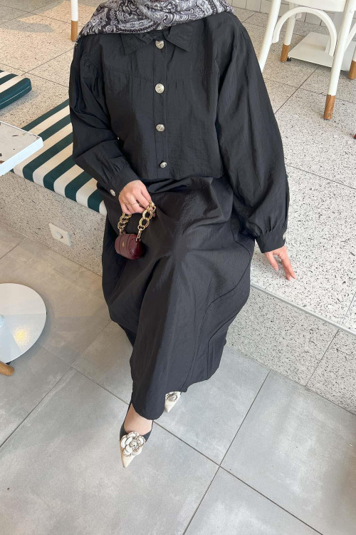 Sare Fashion Vest Suit with Jacket on Top Black