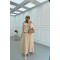 Sare Fashion Zippered Jacket Vest Set Beige