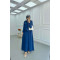 Sare Fashion Zippered Jacket Vest Set Navy Blue