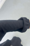 Sare Fashion Zippered Jacket Vest Set Black