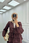 Sare Fashion Layered Tied Skirt Suit Plum