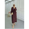 Sare Fashion Layered Tied Skirt Suit Plum