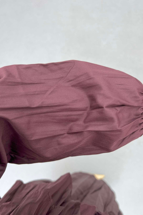 Sare Fashion Layered Tied Skirt Suit Plum