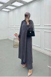 Sare Fashion Long Aerobin Trouser Set Gray