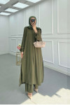 Sare Fashion Long Aerobin Trouser Set Khaki