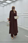 Sare Fashion Long Aerobin Trouser Set Brown