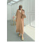 Sare Fashion Long Buttoned Mercerized Cardigan Camel