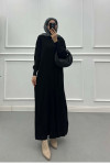 Sare Fashion Long Ribbed Knit Dress Black