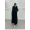 Sare Fashion Long Ribbed Knit Dress Black