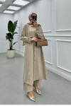 Sare Fashion Long Crepe Suit Beige