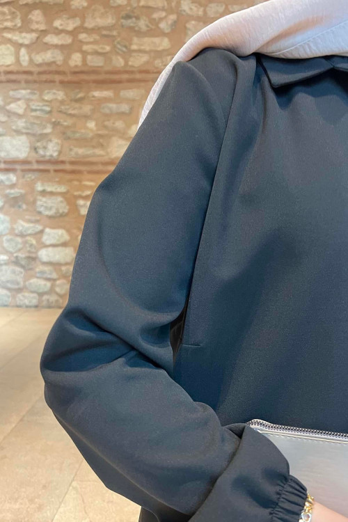 Sare Fashion Long Crepe Suit Black