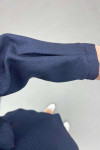 V Neck Gold Buttoned Suit Navy Blue