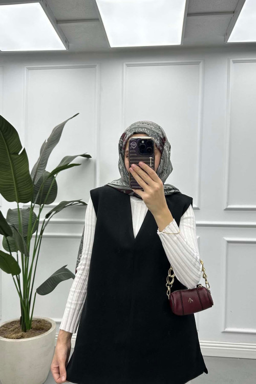 Sare Fashion V-Neck Cashmere Sweater Black