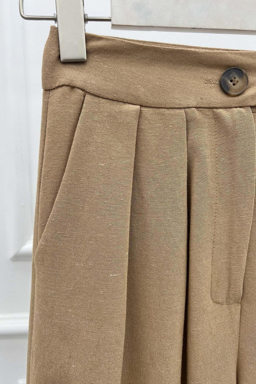 Sare Fashion Viscose Linen Trousers Camel