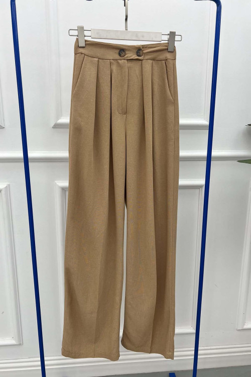 Sare Fashion Viscose Linen Trousers Camel
