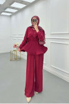 Sare Fashion Flounce Princess Suit Claret Red
