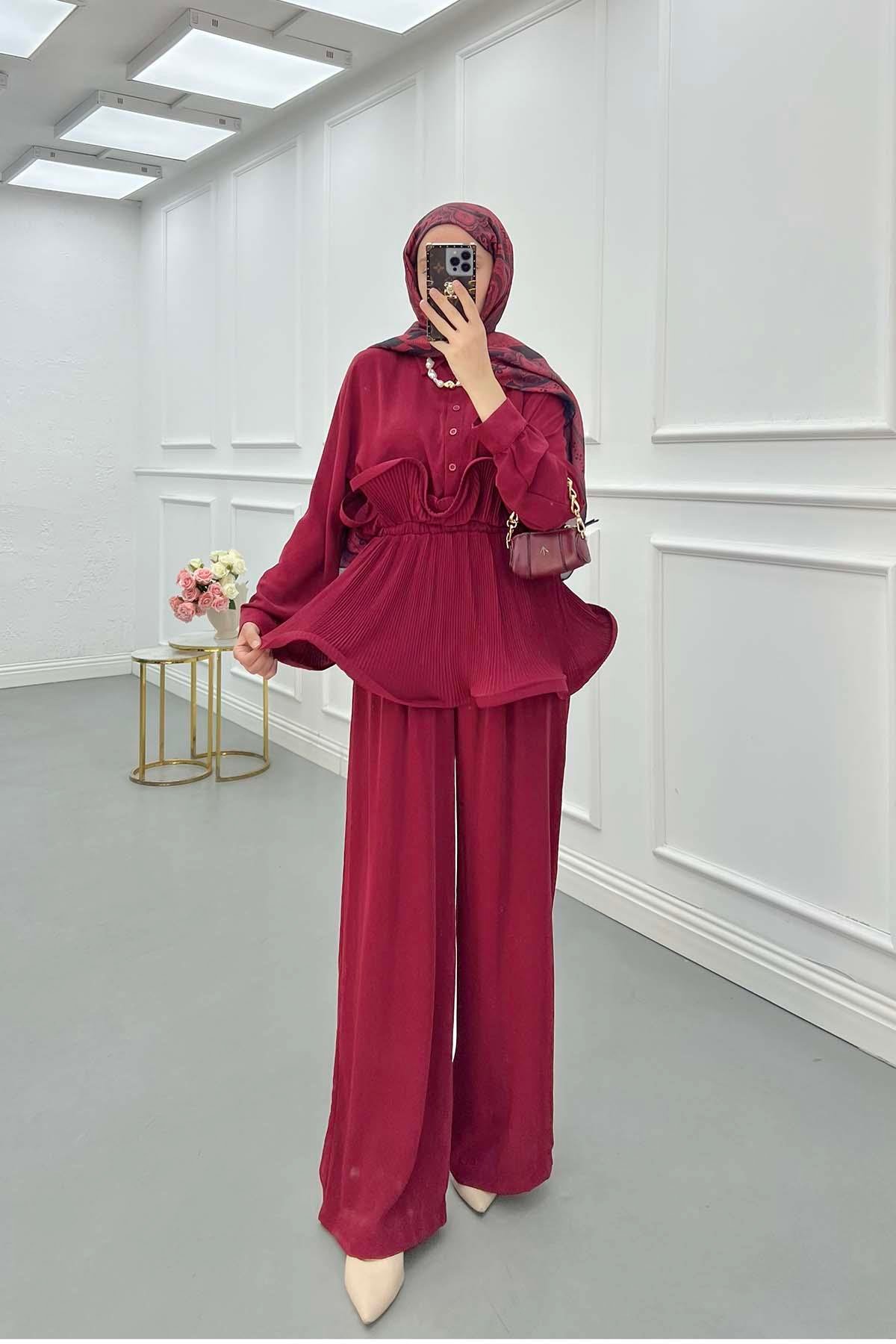 Sare Fashion Flounce Princess Suit Claret Red
