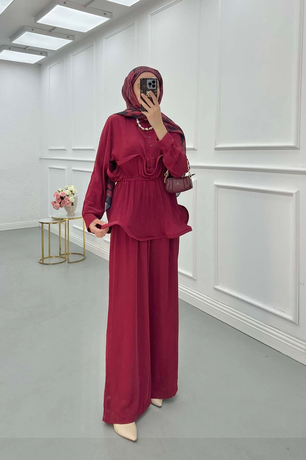 Sare Fashion Flounce Princess Suit Claret Red