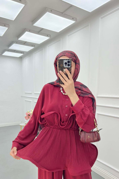 Sare Fashion Flounce Princess Suit Claret Red