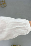 Sare Fashion Tied Collar Muslin Shirt White