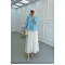 Sare Fashion Tied Collar Muslin Shirt Blue