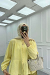 Sare Fashion Collared Muslin Shirt Yellow