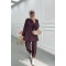Sare Fashion Snap Collar Linen Suit Plum