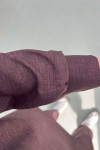 Sare Fashion Snap Collar Linen Suit Plum