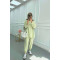 Sare Fashion Snap Collar Linen Suit Nile Green