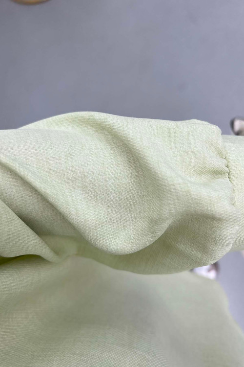 Sare Fashion Snap Collar Linen Suit Nile Green