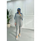 Tunic Set with Snap Collar Light Gray