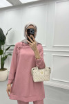 Tunic Set with Snap Collar Dusty Rose