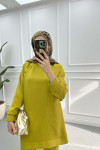 Snap Collar Tunic Set Mustard Yellow