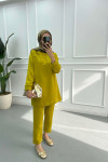 Snap Collar Tunic Set Mustard Yellow