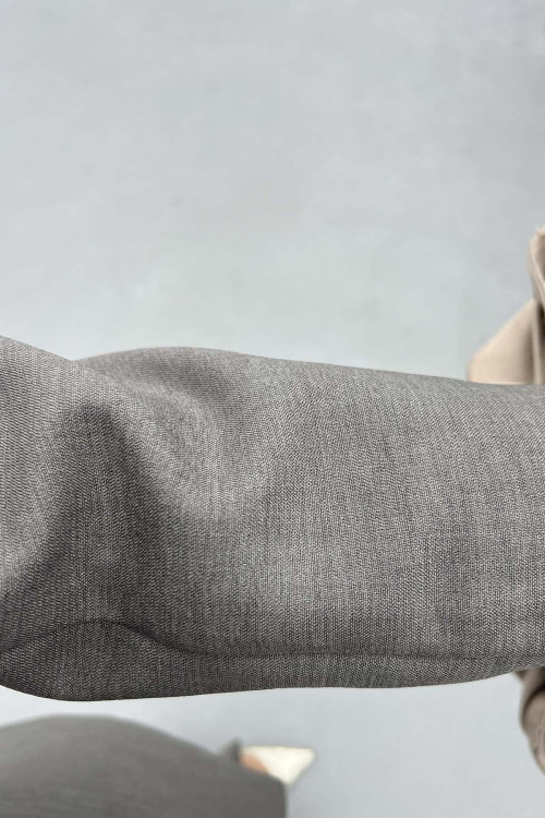 Sare Fashion Collar Detailed Lined Jacket Set Gray Sare Fashion Collar Detailed Lined Jacket Set Gray