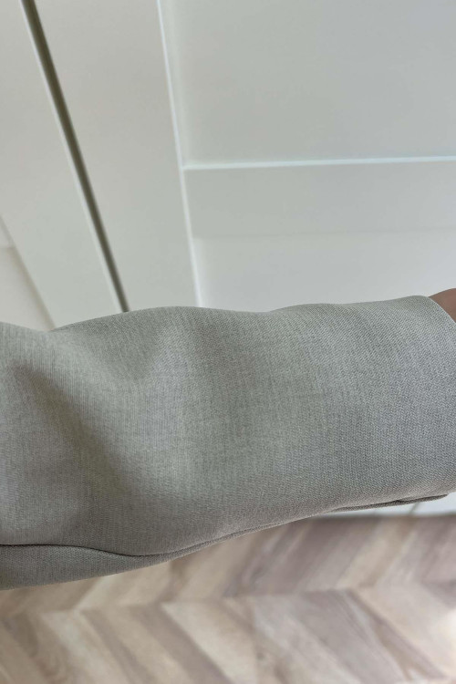 Sare Fashion Collar Detailed Lined Jacket Set Stone Sare Fashion Collar Detailed Lined Jacket Set Stone