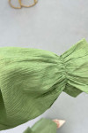 Sare Fashion Green Tied Collar Detailed Trouser Set
