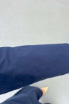 Sare Fashion Collar Detailed Jacket Set Navy Blue