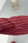 Sare Fashion Striped Suit with Collar Detail, Burgundy