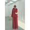 Sare Fashion Striped Suit with Collar Detail, Burgundy