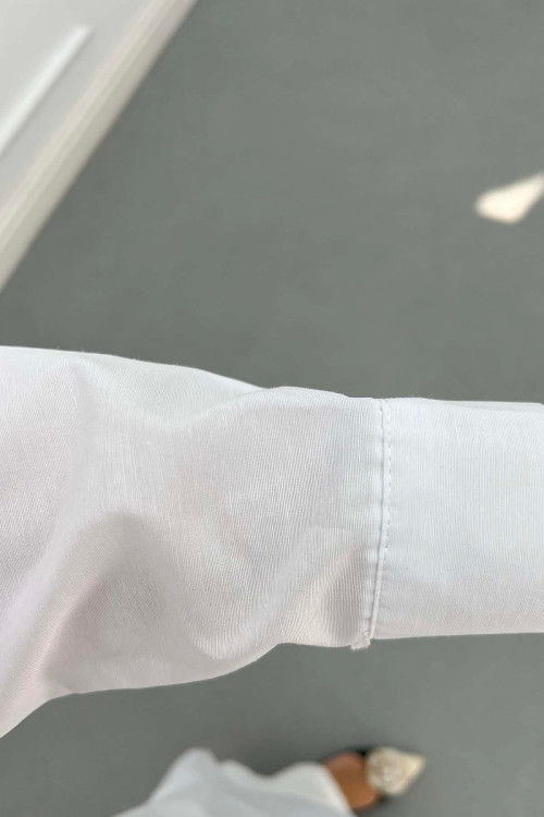 Sare Fashion Collar Detailed Shirt White