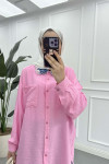 Sare Fashion Collar Detailed Shirt Pink