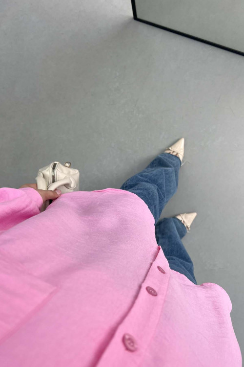 Sare Fashion Collar Detailed Shirt Pink