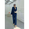 Sare Fashion Collar Detailed Two Piece Suit Navy Blue